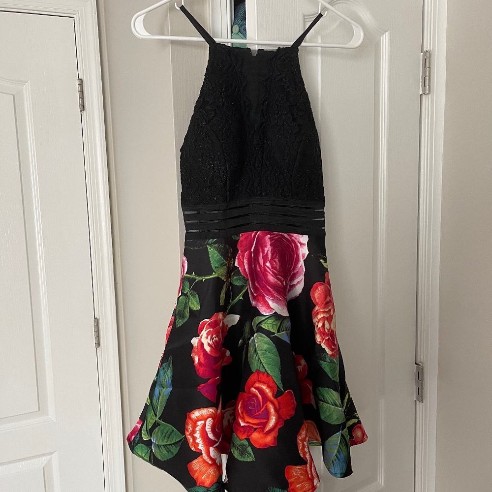 Formal Halter Top Floral Dress